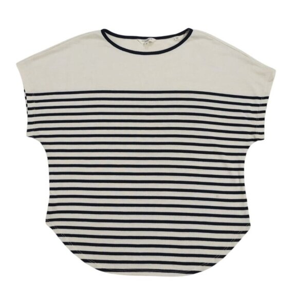 Striped short sleeve casual top by Max Studio London, navy and white. Size XS. - Picture 1 of 7
